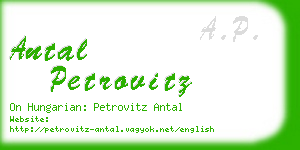 antal petrovitz business card